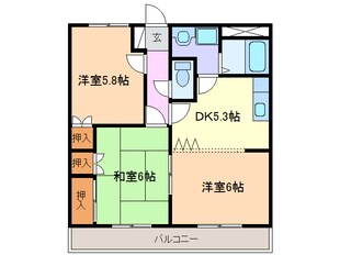 唐臼住宅北 徒歩1分 2階の物件間取画像